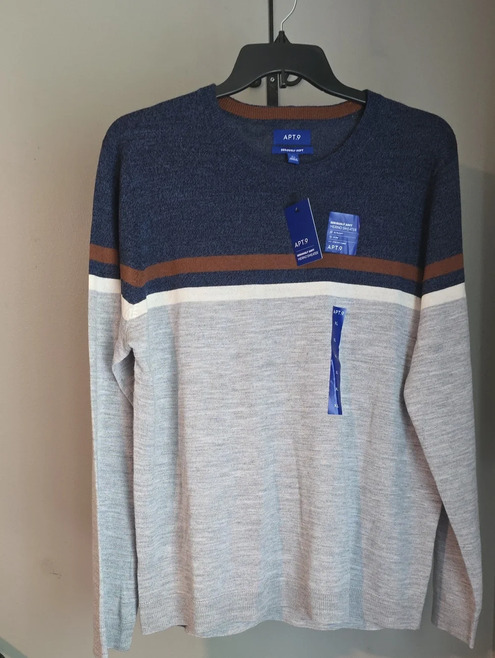 Apt. 9 Merino Wool Crewneck Sweater Size XL NWT